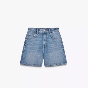 Zara Light Blue high waisted dad Shorts
